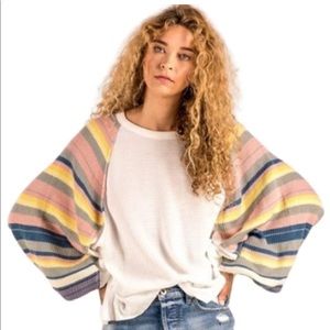 Free People Rainbow Dreams Pullover Knit Top
